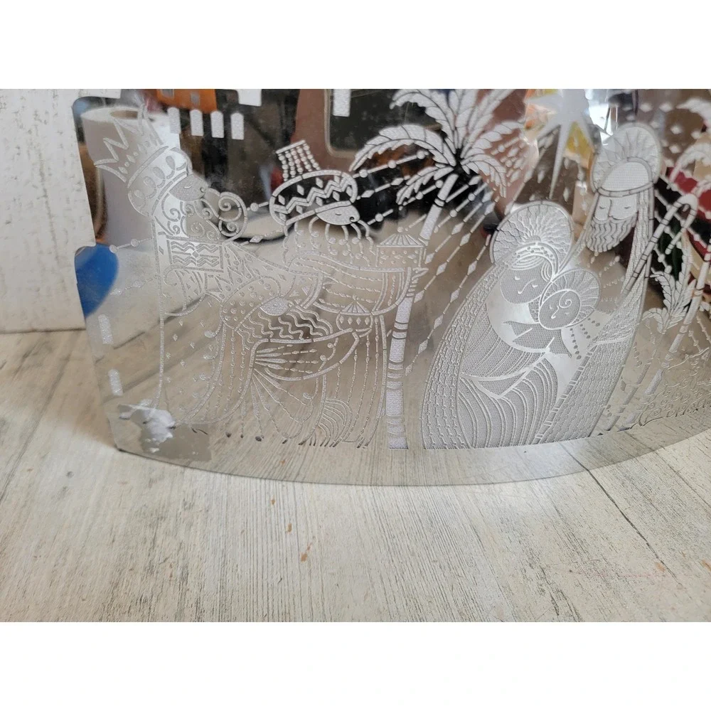 Party Lyte vintage Nativity scene tea light candle holder metal Xmas‎ home